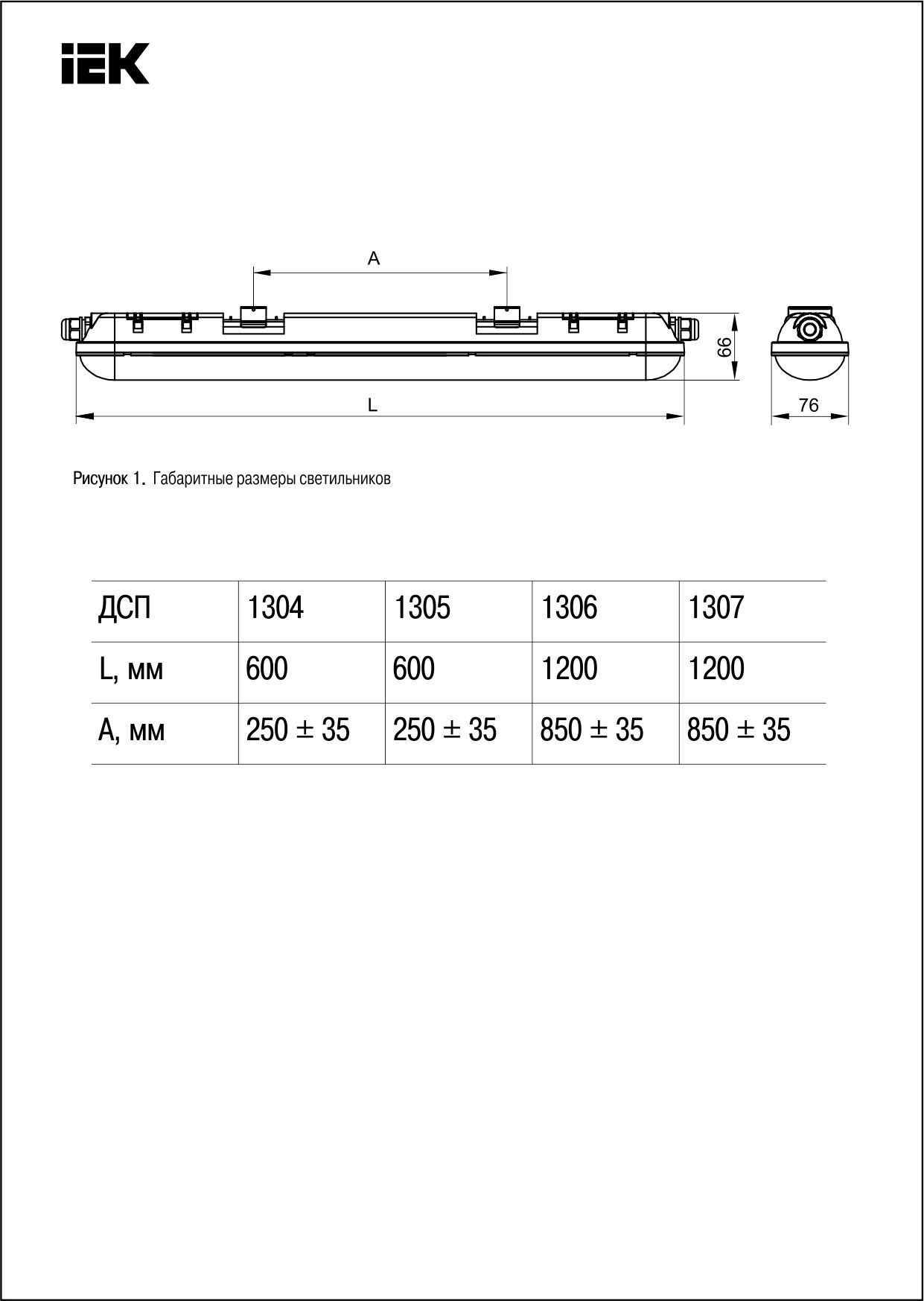 Светильник светодиодный ДСП 1306 36Вт 4500К IP65 1200мм серый пластик .