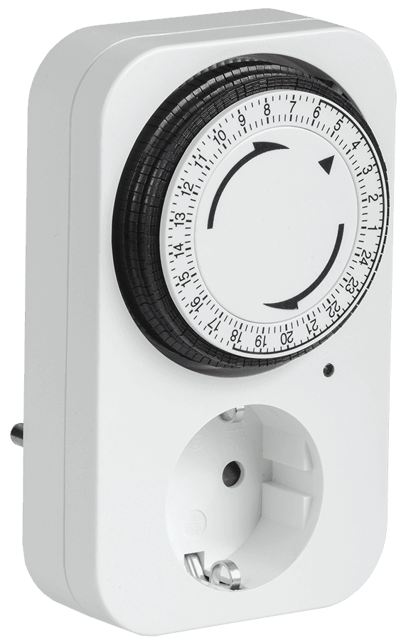 Розетки-таймеры механические предназначены для отсчёта интервалов времени, автоматического включения/отключения электроприборов через заданный промежуток времени в течение суток.
