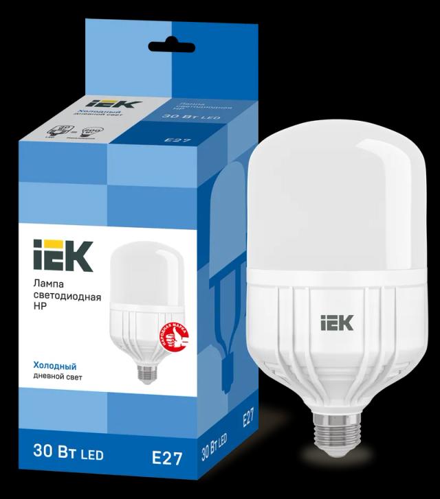 Лампа светодиодная HP 30Вт 230В 6500К E27 IEK
