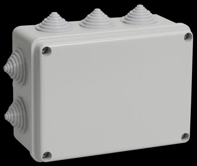 Коробка распаячная КМ41241 для открытой проводки 150х110х70мм IP44 10 гермовводов серая IEK
