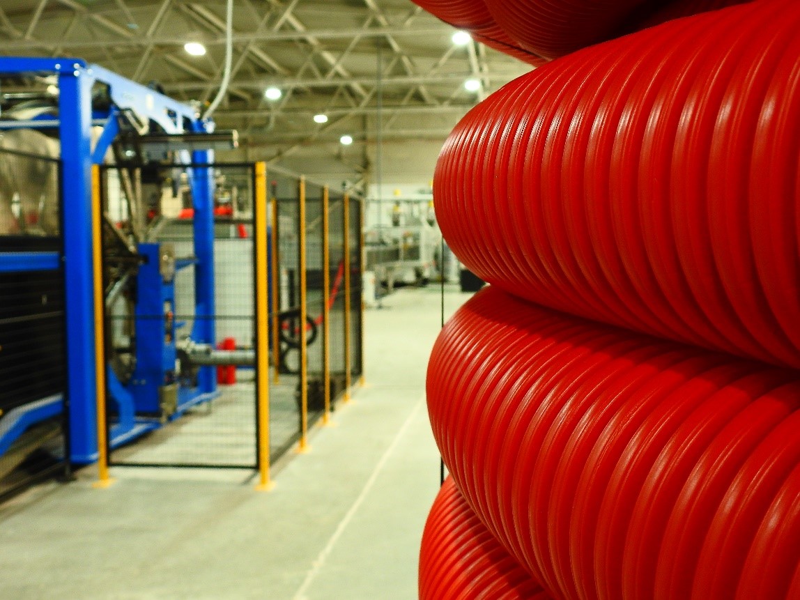 В Тульской области на предприятии IEK GROUP запущено производство гофротруб для подземных кабельных трасс
